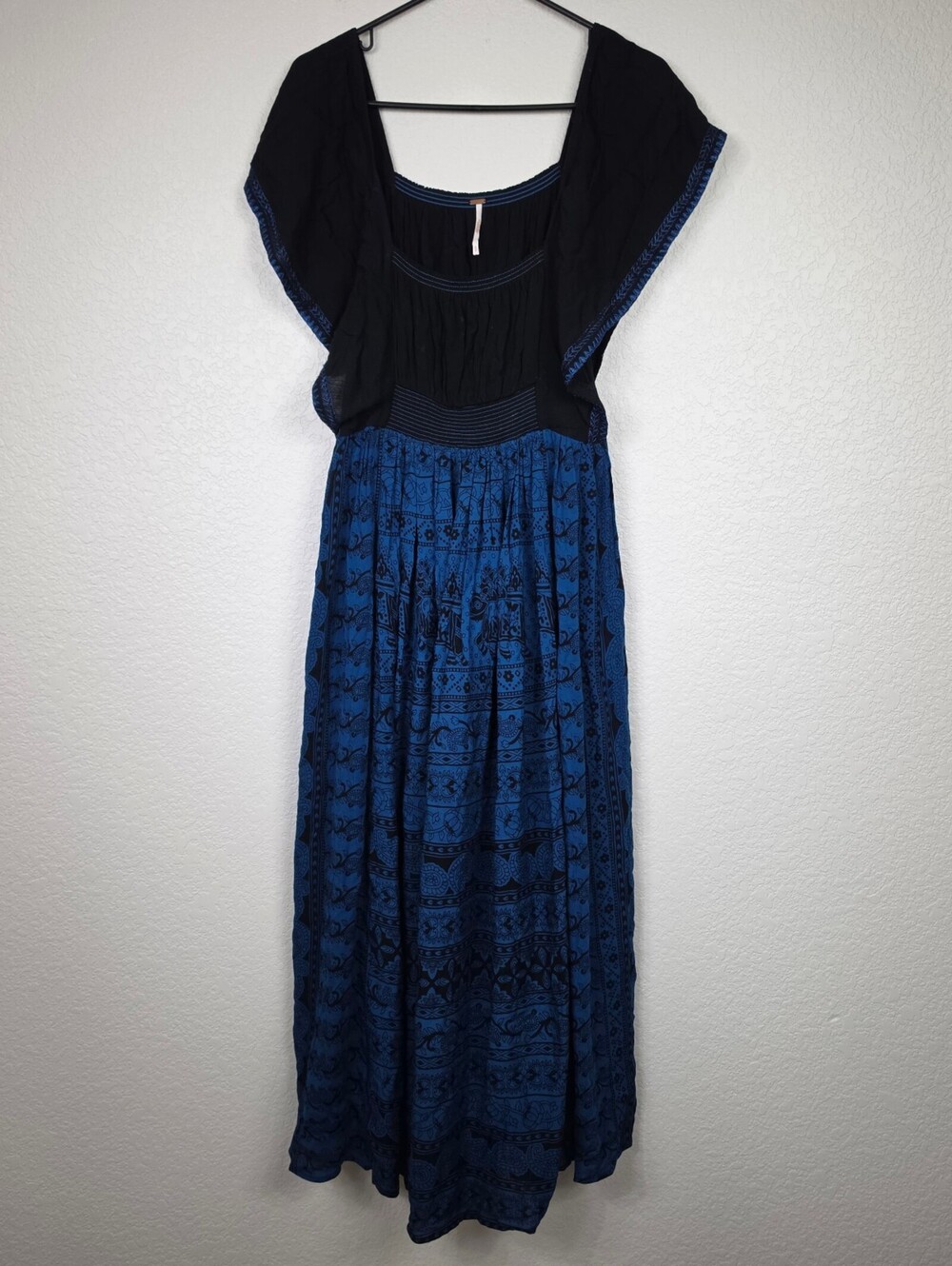 Free People Midi Small Blue Black Dress